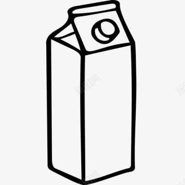 萌萌牛奶盒牛奶盒盒子容器图标图标