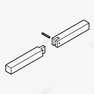 响木短榫接合木工连接图标图标