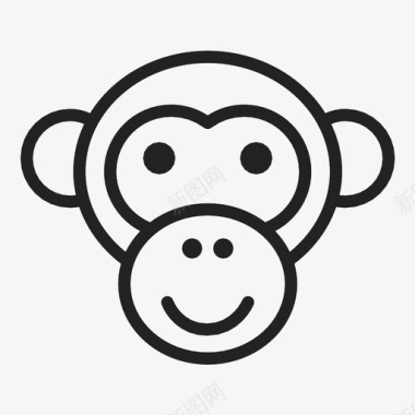 长尾巴猴子猴子森林动物宠物图标图标