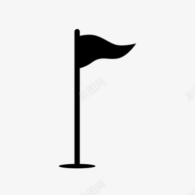 高尔夫旗洞杆图标图标