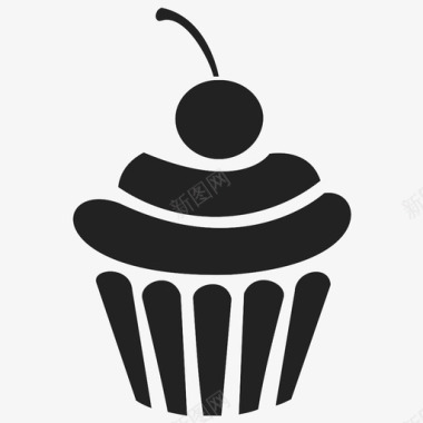 纸杯蛋糕厨师装饰图标图标