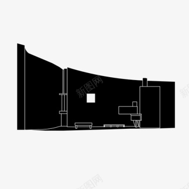 欧洲建筑教堂朗尚教堂建筑科尔布西耶图标图标