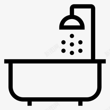 水浴室浴缸清洁图标图标