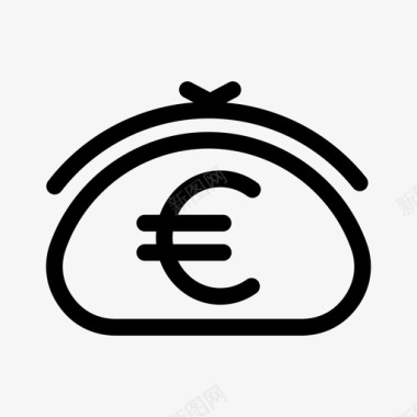 硬币钱包欧元钱图标图标