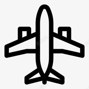飞机纯线条图标图标