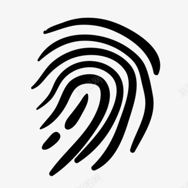 手绘指纹身份安全图标图标