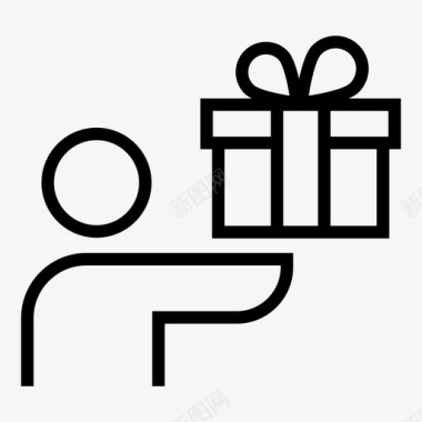 礼品礼品盒赠送图标图标