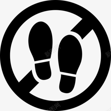 禁止脚步脚印禁止图标图标