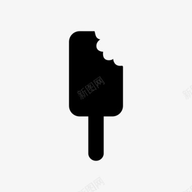 巧克力冰淇淋咬冰淇淋美味图标图标