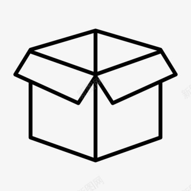 立方体盒子纸箱打开图标图标