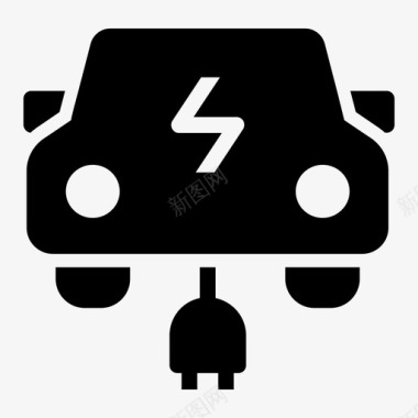 电动汽车充电清洁图标图标
