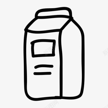 牛奶纸盒素描厨房图标图标