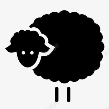 春天春游羊羔动物复活节图标图标
