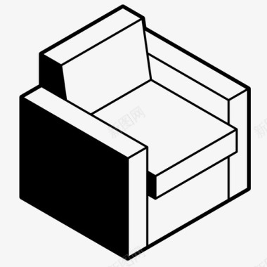 大气沙发扶手椅沙发家具图标图标