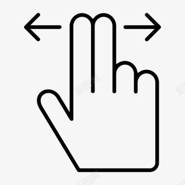 两个手指刷手手势图标图标