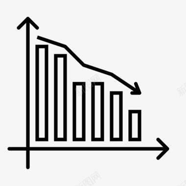 图表柱状图柱状图列减少图标图标