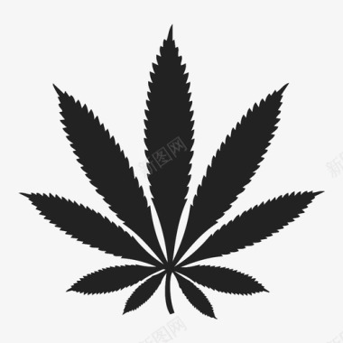 大麻叶大麻植物图标图标