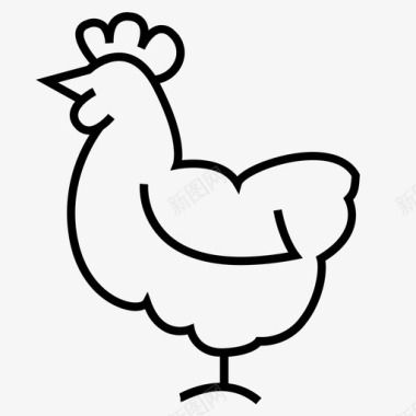 鸡动物公鸡图标图标