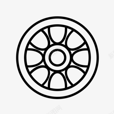 轮毂盖合金机械图标图标