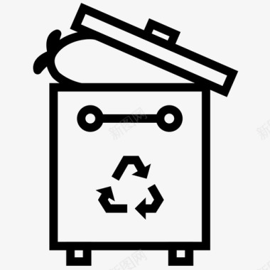 垃圾桶回收站垃圾场垃圾图标图标