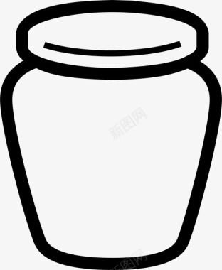 芥末壶调味品罐子图标图标