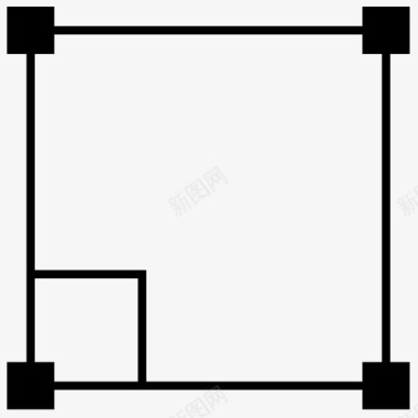 正方形板正方形裁剪几何图标图标