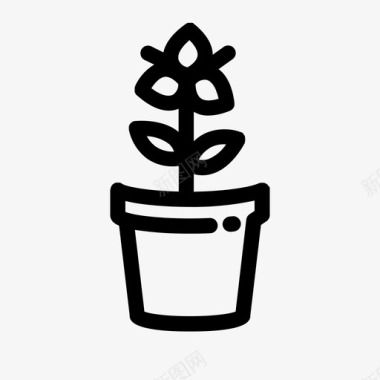 兰花花盆植物图标图标