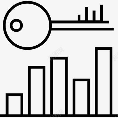 现代化的关键关键字和排名条形图搜索引擎优化图标图标