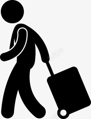 人员倍增商务人员搬家商务旅行行李图标图标