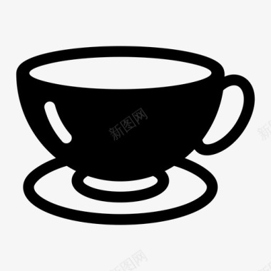 茶杯咖啡热杯图标图标