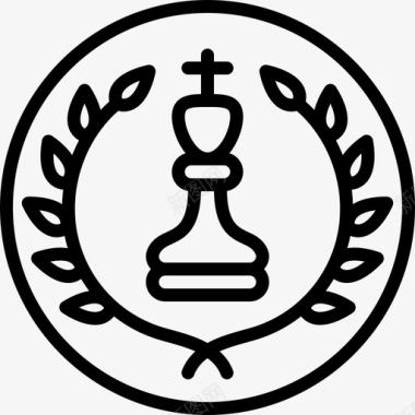 国际象棋奖跳棋游戏图标图标