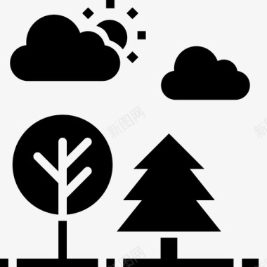 森林树木生态森林图标图标