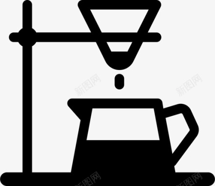 咖啡壶倒过来咖啡和茶图标图标