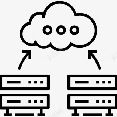 云数据库托管和数据库云计算机架式服务器图标图标