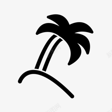 棕榈树叶子植物图标图标