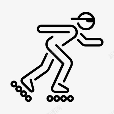 溜冰活动直列溜冰鞋图标图标