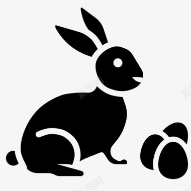 复活节兔子彩蛋兔子图标图标