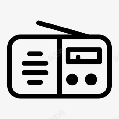 收音机盒式录音机收音机天线图标图标