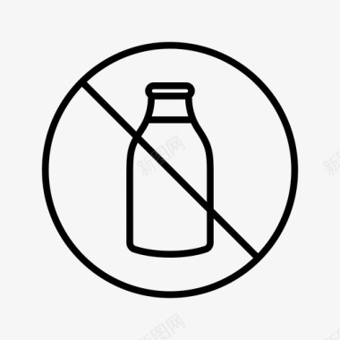 奶瓶无乳制品奶瓶不耐症图标图标