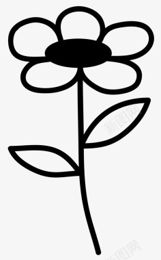 花手绘植物图标图标