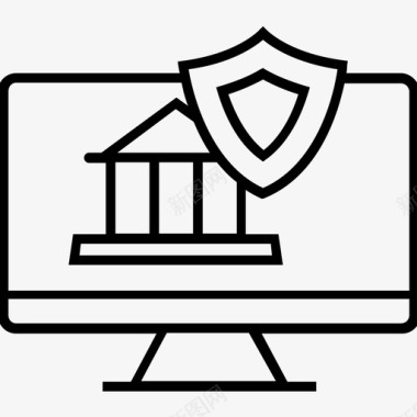 电子银行电子银行银行大楼监视器图标图标