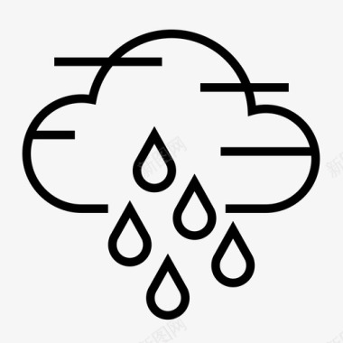 大雨气候下雨图标图标
