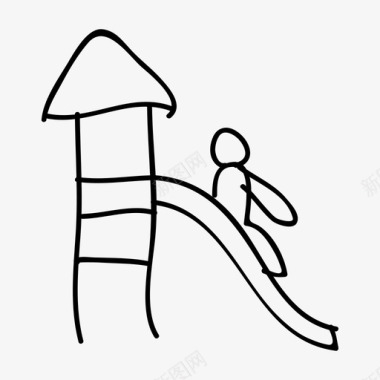 游乐场滑滑梯滑梯儿童游乐场图标图标