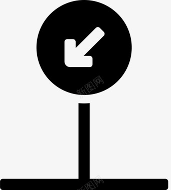 道路警告标志标志保持左侧图标图标