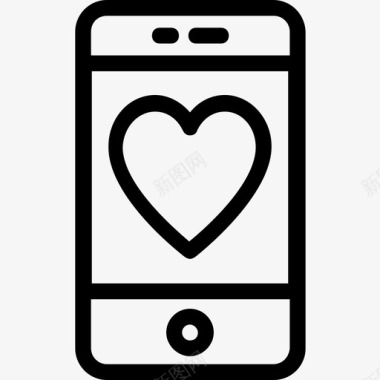心形手机心形爱情图标图标