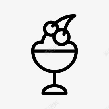 樱桃冰淇淋碗樱桃冰淇淋甜点图标图标