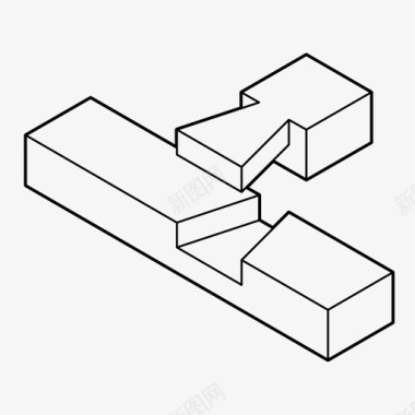 燕尾榫搭接木工连接图标图标