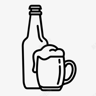 啤酒杯啤酒酒吧啤酒瓶图标图标