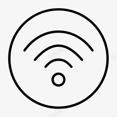 Wifi按钮圆圈连接图标图标