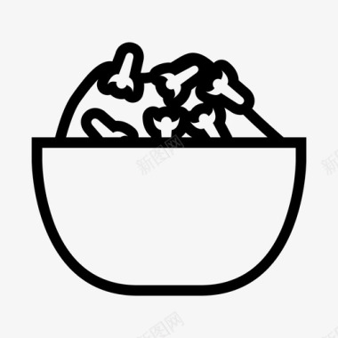 调味碗丁香烹饪图标图标